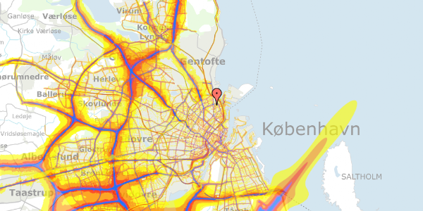 Trafikstøjkort på Borgmester Jensens Allé 4, 4. , 2100 København Ø