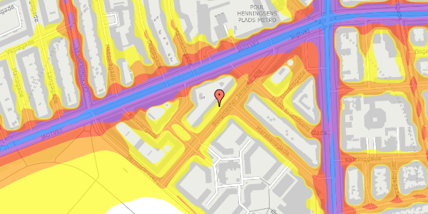 Trafikstøjkort på Borgmester Jensens Allé 10, 4. , 2100 København Ø