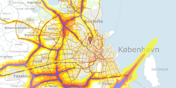 Trafikstøjkort på Borgmestervangen 2, 2. th, 2200 København N