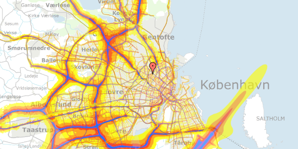 Trafikstøjkort på Borgmestervangen 14, st. , 2200 København N