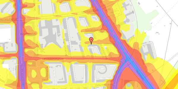 Trafikstøjkort på Borgskrivervej 11, 4. tv, 2400 København NV