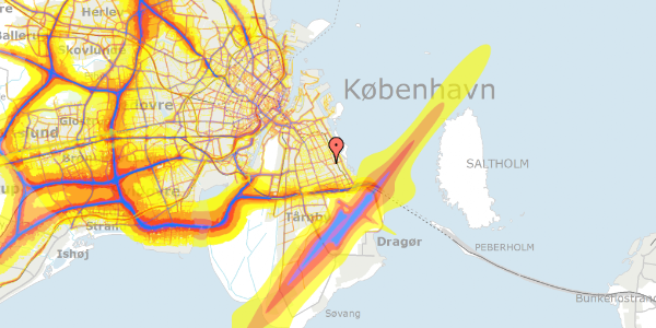 Trafikstøjkort på Borneovej 11, st. , 2300 København S