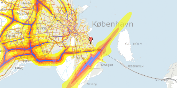 Trafikstøjkort på Borneovej 18B, 2300 København S