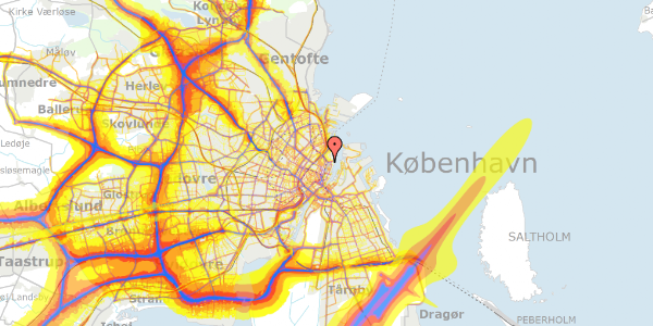 Trafikstøjkort på Bornholmsgade 1, 1. tv, 1266 København K