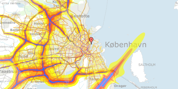 Trafikstøjkort på Bornholmsgade 4, 1. th, 1266 København K