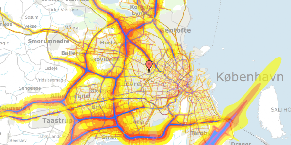 Trafikstøjkort på Borrebyvej 18, 2700 Brønshøj