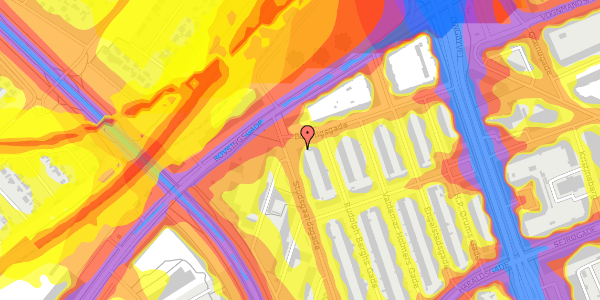 Trafikstøjkort på Borthigsgade 19, 1. , 2100 København Ø