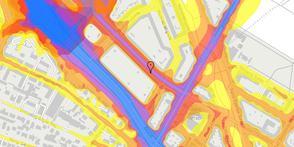 Trafikstøjkort på Borups Allé 9, 3. tv, 2200 København N