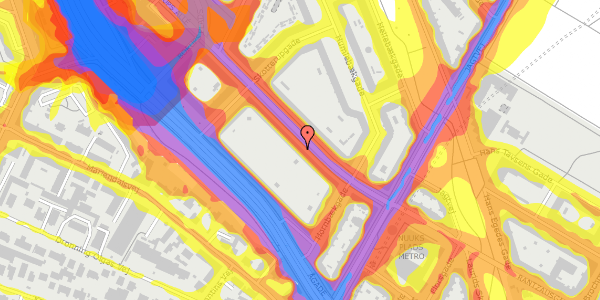 Trafikstøjkort på Borups Allé 13, 2. th, 2200 København N