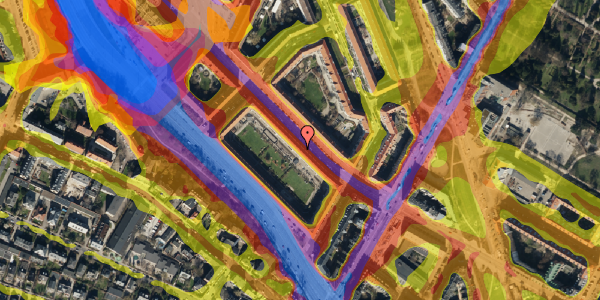 Trafikstøjkort på Borups Allé 13, 3. th, 2200 København N