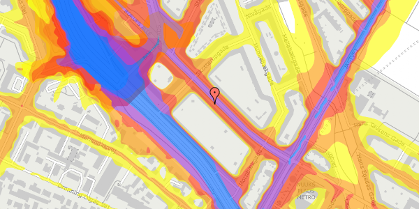 Trafikstøjkort på Borups Allé 19, st. tv, 2200 København N