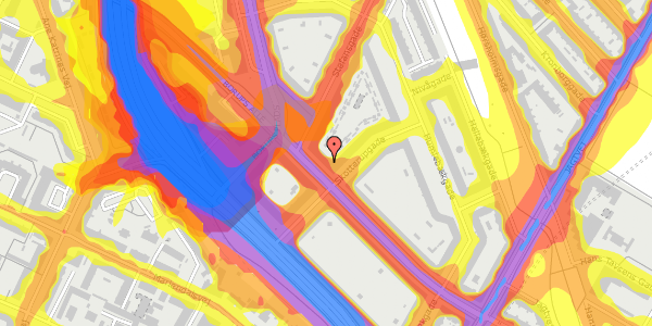 Trafikstøjkort på Borups Allé 22, 1. th, 2200 København N