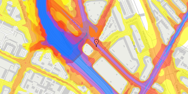 Trafikstøjkort på Borups Allé 27, 3. th, 2200 København N