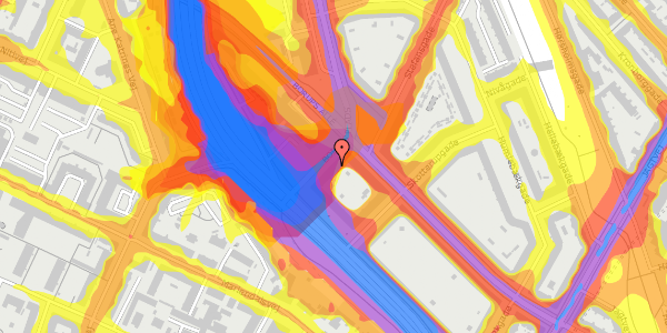 Trafikstøjkort på Borups Plads 3, 3. th, 2200 København N