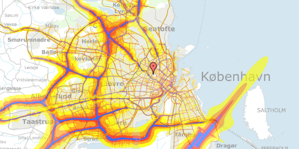 Trafikstøjkort på Borups Plads 28, 3. tv, 2200 København N