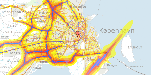 Trafikstøjkort på Boyesgade 5A, 1. mf, 1622 København V