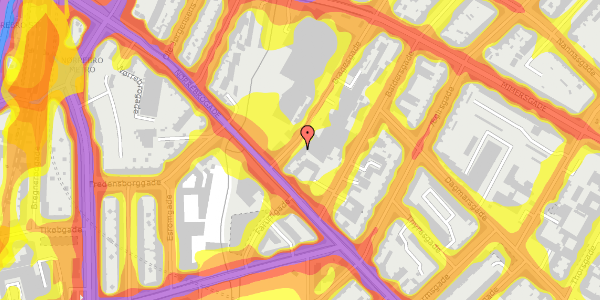 Trafikstøjkort på Bragesgade 6B, 2. th, 2200 København N