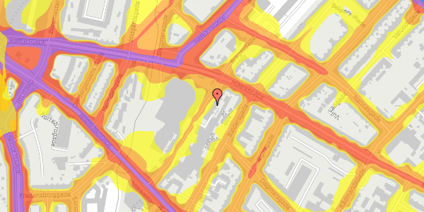 Trafikstøjkort på Bragesgade 14, st. th, 2200 København N