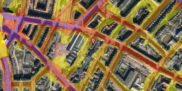 Trafikstøjkort på Bragesgade 14, 3. tv, 2200 København N