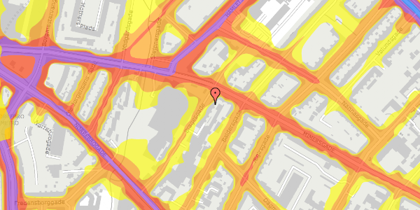 Trafikstøjkort på Bragesgade 18, st. , 2200 København N