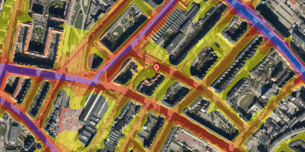 Trafikstøjkort på Bragesgade 26D, 3. tv, 2200 København N