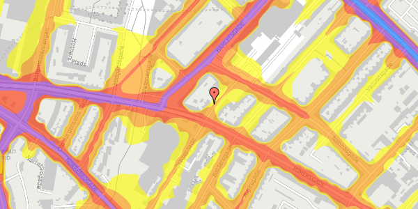 Trafikstøjkort på Bragesgade 33, 2. th, 2200 København N