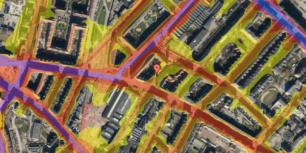 Trafikstøjkort på Bragesgade 33, 3. , 2200 København N