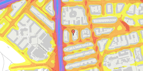 Trafikstøjkort på Brammingegade 6, 1. tv, 2100 København Ø