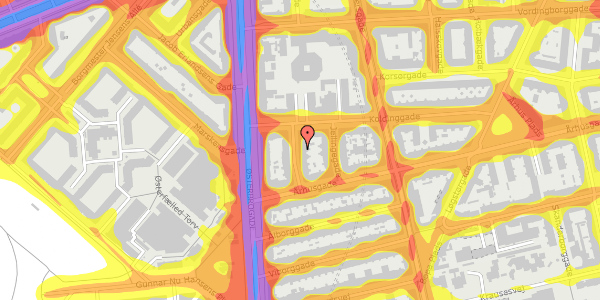 Trafikstøjkort på Brammingegade 8, 1. tv, 2100 København Ø