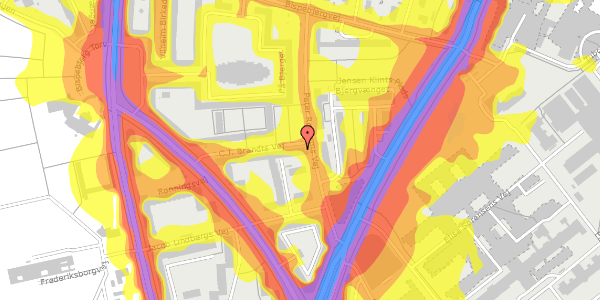 Trafikstøjkort på C.J. Brandts Vej 18, st. th, 2400 København NV