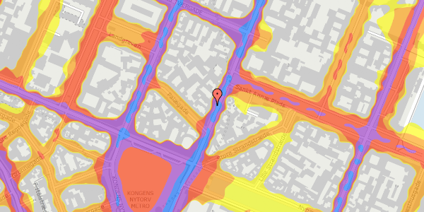 Trafikstøjkort på Bredgade 21, st. 1, 1260 København K