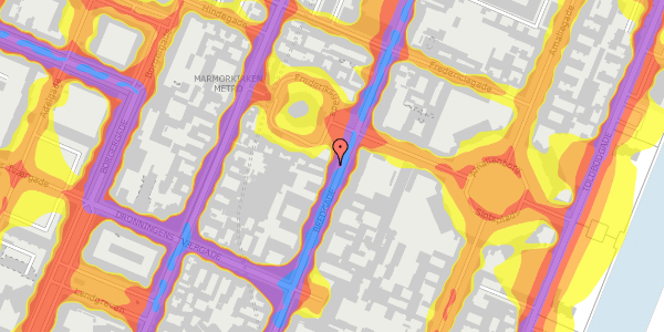 Trafikstøjkort på Bredgade 47, 3. th, 1260 København K