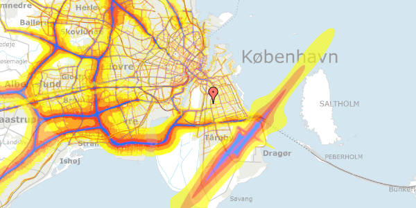 Trafikstøjkort på Bregnegangen 15, 2300 København S