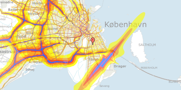 Trafikstøjkort på Bregnegangen 34, 2300 København S