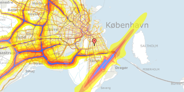 Trafikstøjkort på Bregnegangen 50, 2300 København S