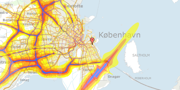 Trafikstøjkort på Bremensgade 3, 1. tv, 2300 København S