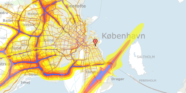 Trafikstøjkort på Bremensgade 7, st. 221, 2300 København S