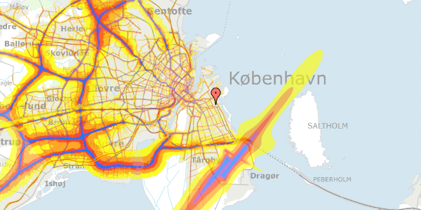 Trafikstøjkort på Breslaugade 12, 2. 2, 2300 København S