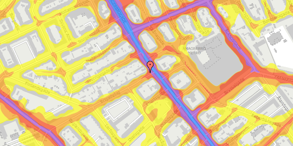 Trafikstøjkort på Brigadevej 2, 1. th, 2300 København S