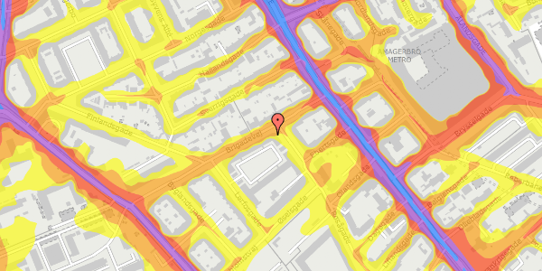 Trafikstøjkort på Brigadevej 9, 1. th, 2300 København S