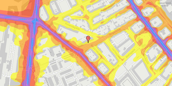 Trafikstøjkort på Brigadevej 50, st. 133, 2300 København S