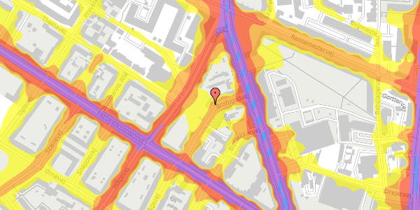 Trafikstøjkort på Brofogedvej 11, 3. th, 2400 København NV