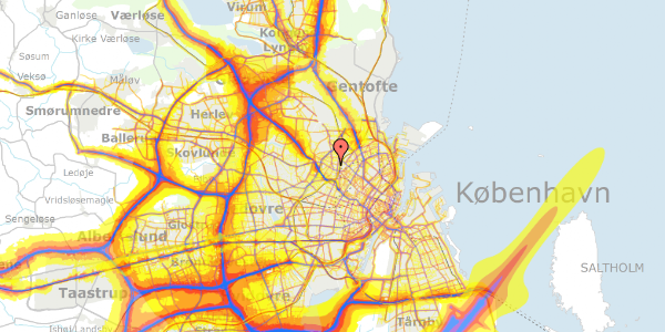 Trafikstøjkort på Brofogedvej 14A, st. th, 2400 København NV