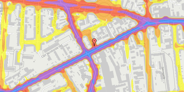 Trafikstøjkort på Brorsonsgade 1, 1. th, 1624 København V