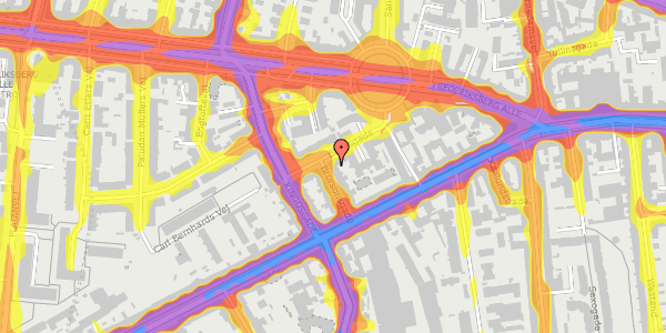 Trafikstøjkort på Brorsonsgade 10, kl. , 1624 København V