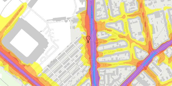 Trafikstøjkort på Brumleby 108, 2100 København Ø