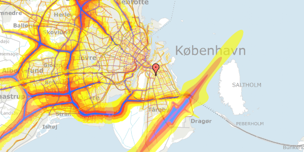 Trafikstøjkort på Brydes Allé 23, st. 132, 2300 København S