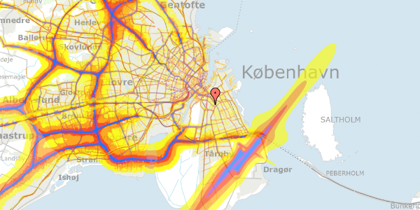 Trafikstøjkort på Brydes Allé 30, 2. 271, 2300 København S