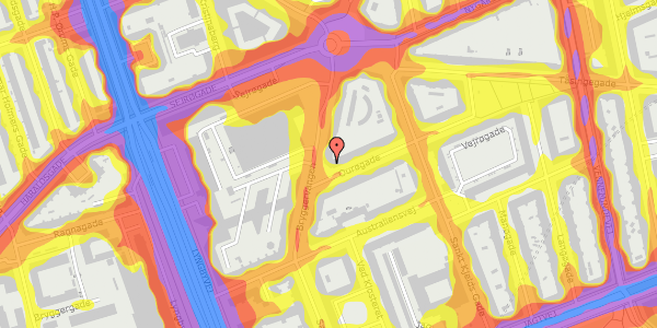 Trafikstøjkort på Bryggervangen 12, st. th, 2100 København Ø