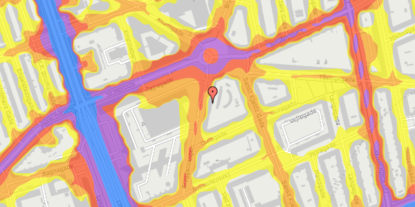 Trafikstøjkort på Bryggervangen 20, 4. 1, 2100 København Ø